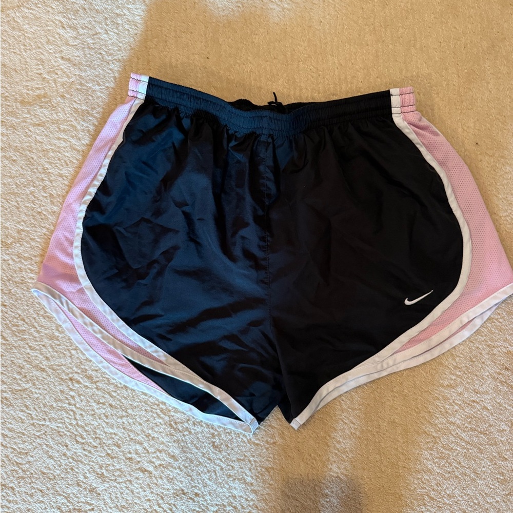 Nike Women's Black and Pink Athletic Shorts